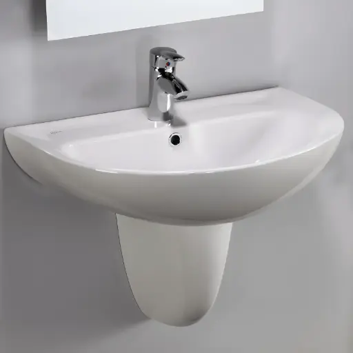 [ايديال ستاندرد] حوض بلان 65 سم بعامود معلق ابيض من ايديال ستاندرد