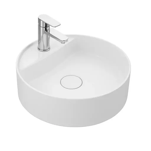 [سانيبيور] حوض تايتن 48 سم دائري فوق سطح افقي ابيض من سانيبيور