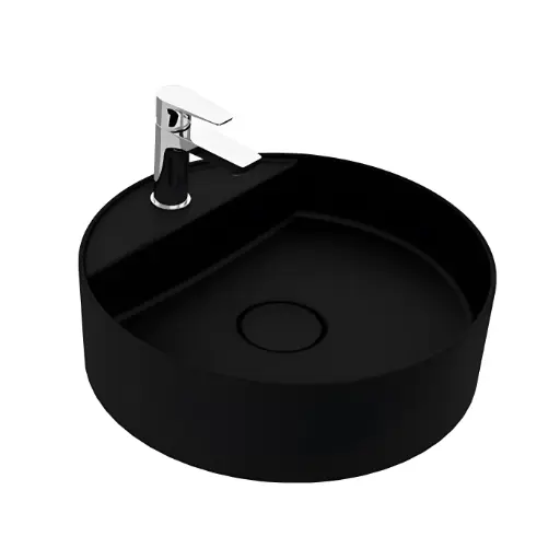 [سانيبيور] حوض تايتن 48 سم دائري فوق سطح افقي اسود من سانيبيور