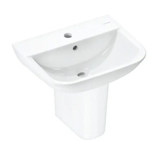 [هانز جروهي] حوض جريك تايد Q بعامود معلق 48 سم ابيض من هانزجروهي