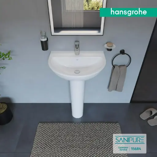 [هانز جروهي] حوض جليد ليك S بالعامود 60 سم ابيض من هانزجروهي